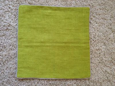 Crate & and Barrel Woven Fiber Pillow Cover-VIBRANT LIME -18" x18"- NWOT  - Image 1 of 4