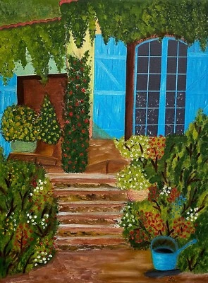 Ölbild "La Provence" Bild Zeichnung Gemälde Original Dekoration Keilrahmen - Bild 1 von 2