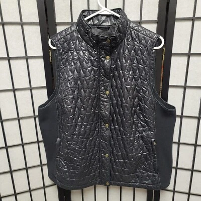 Chaleco acolchado con cuello acolchado negro para mujer Talbots talla grande 2X A46 Foto 1 de 4