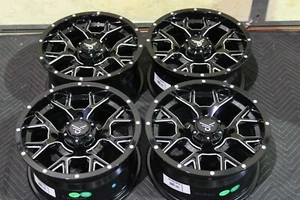CAN AM DEFENDER HD10 14" BARBWIRE BLACK ATV / UTV WHEELS (SET 4) CAN1CA - Picture 1 of 2