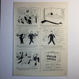 Statler Hotels 1946 vintage - pubblicità rivista d'epoca - incorniciabile - Foto 1 di 2