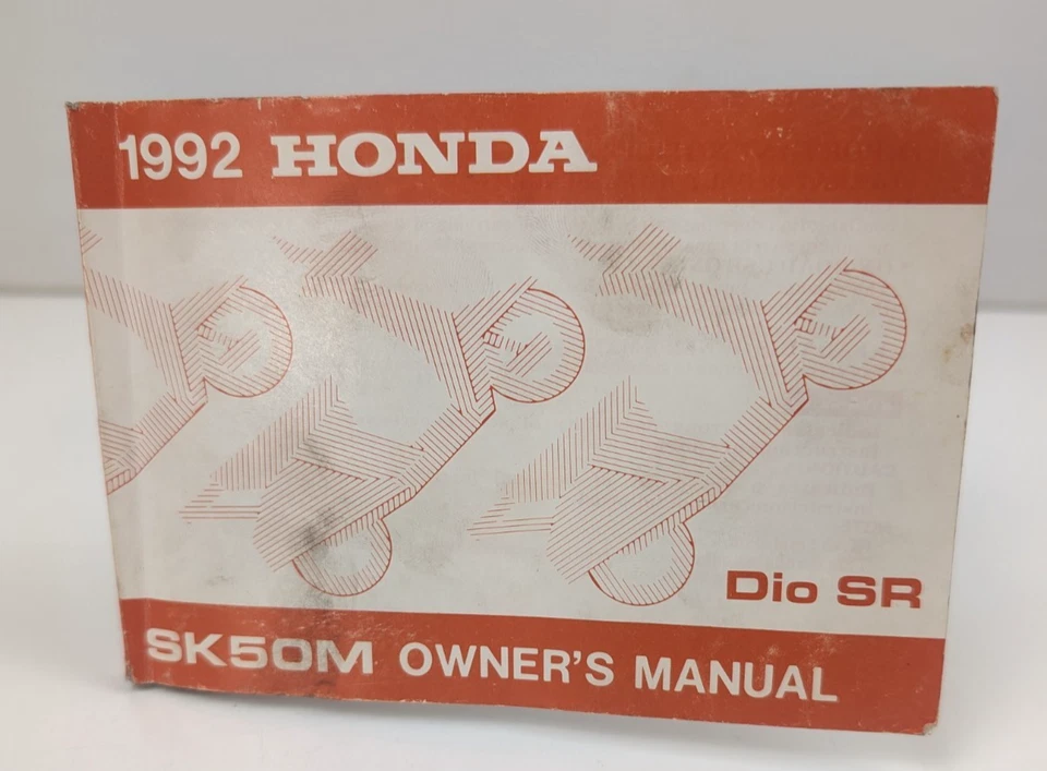 Honda 1992 SK50M  Dio SR Original Factory Owner's Manual Printed in Japan VGC - Image 1 of 4
