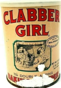 Clabber Girl Can Baking Powder Vintage 24 Oz Empty 5.25" x 4" - Picture 1 of 8