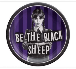 Wednesday Birthday Small Round Dessert Paper Plates, 7 Inches, 8 Count - Picture 1 of 4