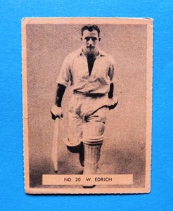 1951 POTTER MOORE "Famous Cricketers" Card:  BILL  EDRICH  (Middlesex)  - #20 - Picture 1 of 2