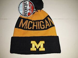 Michigan Wolverines NCAA " Brisk " Cuffed with Pom Knit Hat