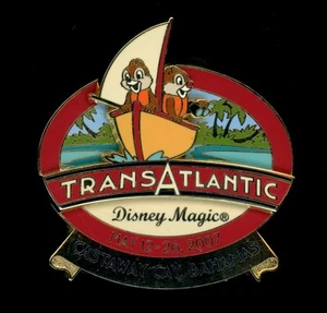 Prendedor DCL Cruise Line Transatlantic mayo 2007 Castaway Cay Bahamas Chip Dale Disney - Imagen 1 de 1