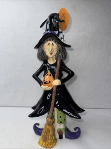 Blue Sky Clayworks 2020 13" Halloween Ceramic Witch Figurine, Holiday Decor - Picture 1 of 5