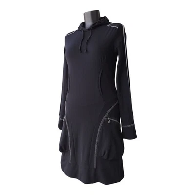 Vestido M+F Girbaud Manga Larga Negro Capucha Bolsillos Vintage Y2K Talla L Foto 1 de 4