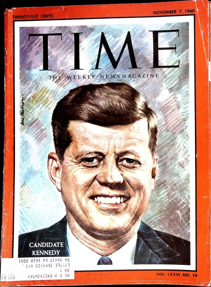 Time Magazine November 7, 1960 John F. Kennedy FRONT COVER ONLY - Image 1 of 1