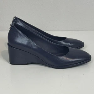 Aerosoles Aurora marineblaue Leder-Pumps mit Keilabsatz 10 - Bild 1 von 8