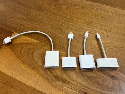 4 Original Apple adapters for monitors HDMI DVI VGA Lightning Dock mini dvi - Image 1 of 4