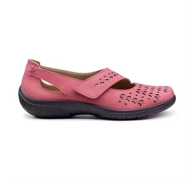 HOTTER Daphne Shoes Leather Mary Jane Flat ortho comfort Size 7.5 Coral NEW - Image 1 of 4