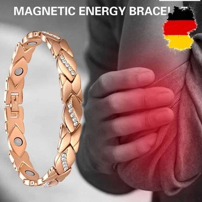 Gesundheits-Magnetarmband aus reinem Kupfer mit 3500 Gauss-Magneten (Roségold)