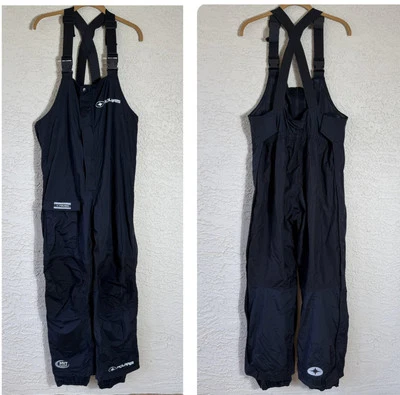 Pure Polaris Snowmobile Ski Snow Pants Bibs Mens Large L Black MVT Waterproof - Image 1 of 4
