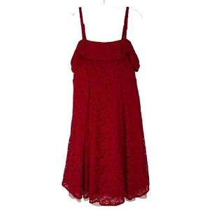 Torrid Red Lace Off The Shoulder Square Neck Skater Mini Dress 10 - Picture 1 of 12