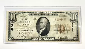 Moneda nacional EAGLE BEND 1929 $10, MINNESOTA - ¡Billete difícil de encontrar! ¡Envío gratis! - Imagen 1 de 3