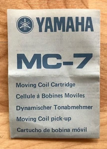 Cartucho de bobina móvil Yamaha MC-7 manual del propietario audio estéreo original - Imagen 1 de 4