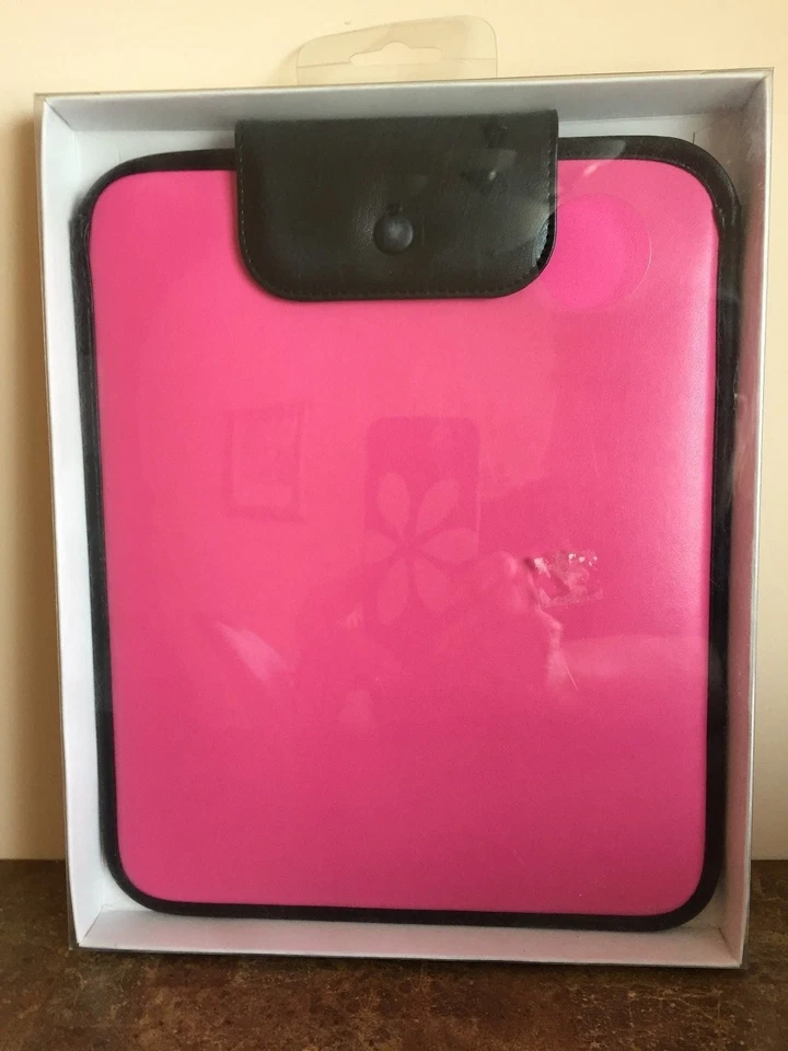 NEW IN PACKAGE DiVOGA TABLET CASE PINK  AND BLACK SLIDES IN TOP W/HOOK CLOSURE - Image 1 of 4