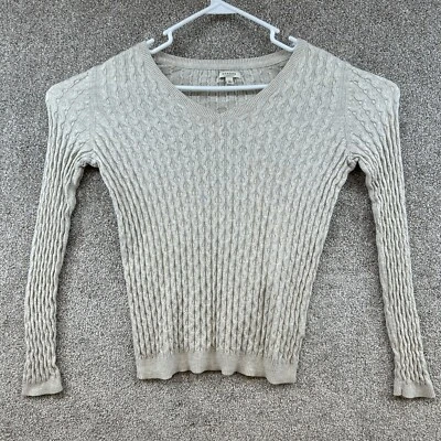 Sonoma Lifestyle Womens Sweater Size Medium Gray Long Sleeve Ribbed Thin - Image 1 of 4