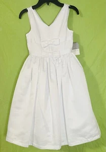 Pastourelle By Pippa & Julie Girls Size 7 White Sleeveless Dress NWT Cruise $120 - Picture 1 of 17