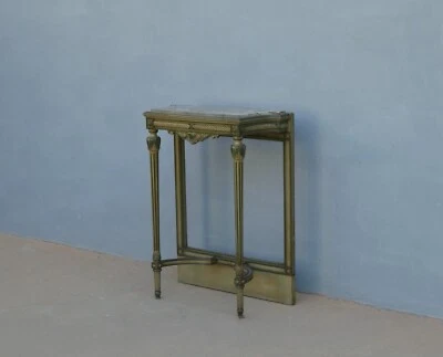 Console mobile d'appoggio laccata st.Luigi XVI, piano in marmo, '900 - L 70 cm! - Immagine 1 di 4
