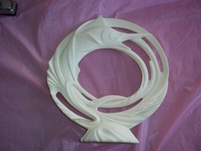  Beige Resin Round Sailfish Marlin  Nautical Figurine Statue Trophy EUC