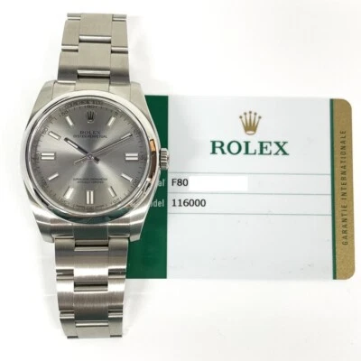Rolex Oyster Perpetual 116000 pulsera Oyster de plata con bisel de plata Foto 1 de 4