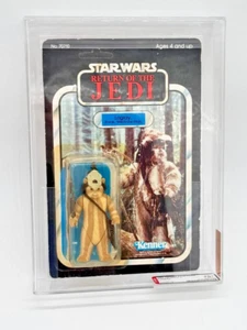 Figura trasera Logray 1983 sin perforar AFA 70+ Y de colección Star Wars ROTJ Jedi 65 - Imagen 1 de 3