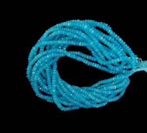 Cuentas rondelle facetadas de ópalo azul etíope natural cuentas de ópalo etíope 3-4 mm - Imagen 1 de 6