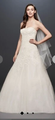 Vestido de novia David's nuevo con etiquetas marfil 9OP1338 talla 16W original precio de venta sugerido por el fabricante $749 Foto 1 de 4