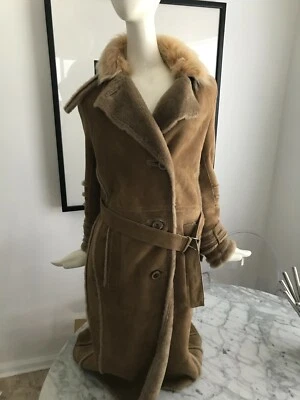 Impresionante abrigo de piel de oveja de cordero tostado Sylvie Schimmel $3750 FR38 UK10 US6. Excelente. Foto 1 de 4