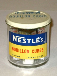 Vintage 1950s Nestlé's BOUILLON CUBES Jar with Contents! NESTLÉ White Plains NY! - Picture 1 of 8