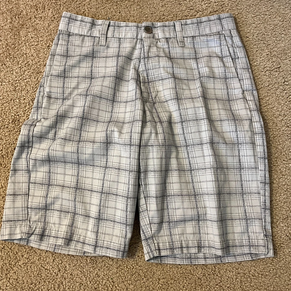 Pantalones Cortos Bermuda Volcom Corpo Class Para Hombres Talla 29 Blanco Mezcla de Algodón a Cuadros Foto 1 de 4