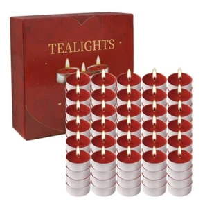 Red Tealight Candles Set of 100, Unscented & Smokeless Mini Tealight 100Red - Picture 1 of 3