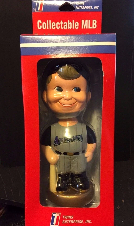 Arizona Diamondbacks Boy Face Bobble Head Mascota Base Dorada 2002 Gemelos Ent Foto 1 de 4