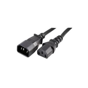 PE01088 1M Pro Power 10A IEC C14 Plug To IEC C13 Socket Extension Lead Blk 1M
