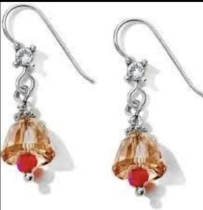 BRIGHTON Xmas Belle Silver French Wire Christmas Dangle Drop Earrings NWT NEW - Picture 1 of 9