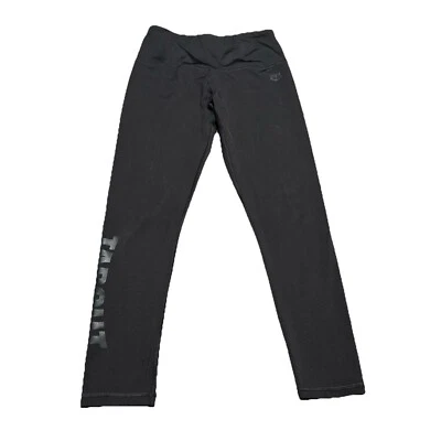 WWE Tapout 紧身裤女式 M 运动裤黑色标志弹性腰踝 — 第 1/4 张图片