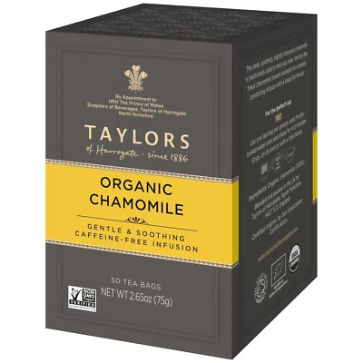 Taylors of Harrogate Organic Chamomile Herbal Tea, 50 Teabags - Image 1 of 4