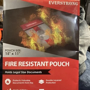 Everstrong Fire resistant pouch 15” x 11” Holds Legal Size Documents - Picture 1 of 5