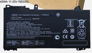 45Wh 11.55V Battery RE03XL for HP ProBook 430 440 445 450 455R G6 G7 L32407-2C2 - Picture 1 of 4