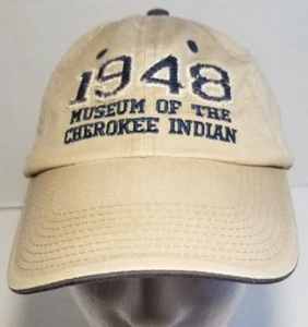 1948 Museum Of The Cherokee Indian Cherokee NC Beige Strapback Baseball Hat Cap - Picture 1 of 9