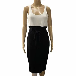 Bailey44 Color-Block Belt Sheath Dress Black White Size Medium - Picture 1 of 9