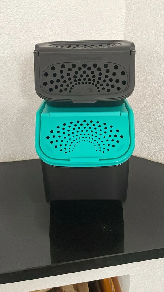 Tupperware Lagerboxen 2-er Set neu Knoblauch- & Kartoffellager Neu - Bild 1 von 1