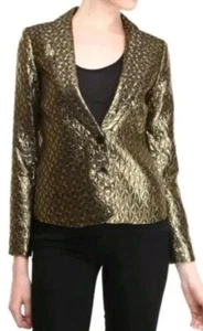 New Dolce Vita Gold Ashna Metallic Tiles Blazer $209 XS - Picture 1 of 9