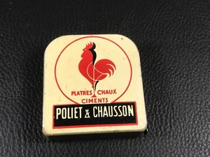VINTAGE ANCIEN METRE PUBLICITAIRE POLIET ET CHAUSSON COQS - Picture 1 of 3