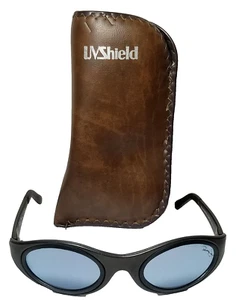 Panama Jack Men's Sunglasses Polarized Sport Frame Wrap Blue Lenses, With Case - Picture 1 of 7