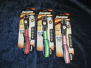 NEW-ENERGIZER Rechargeable LED Safety Dog Collar -Pink, Green, Red - Med 16"-20"