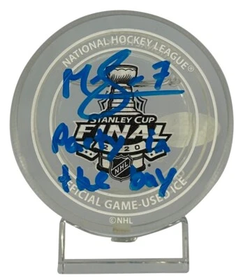 Mathieu Joseph autographed signed inscribed game used ice puck NHL Lightning PSA - Image 1 of 3